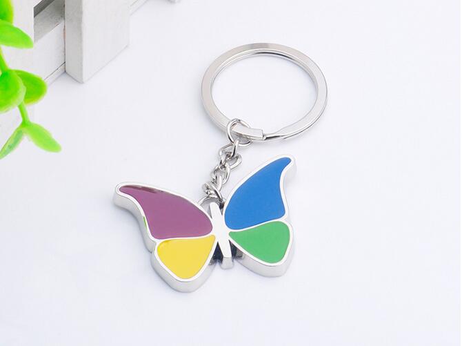 Engraved butterfly keyring
