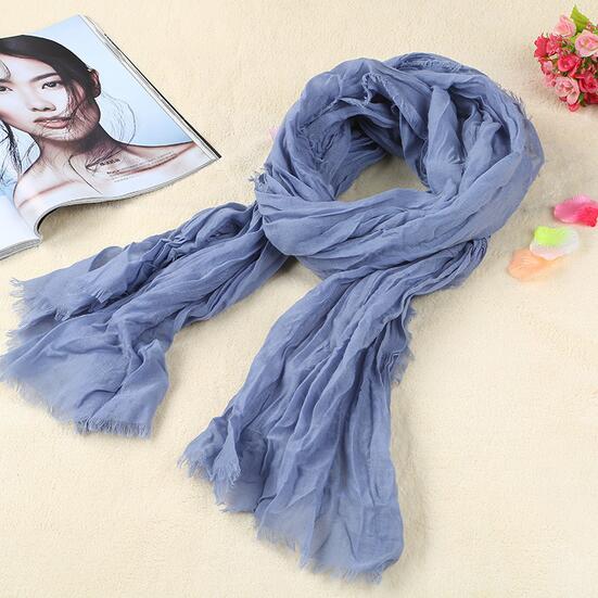 blue long polyester scarf