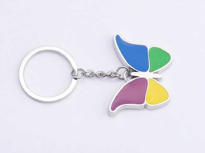 Four Color Epoxy Butterfly Keyring