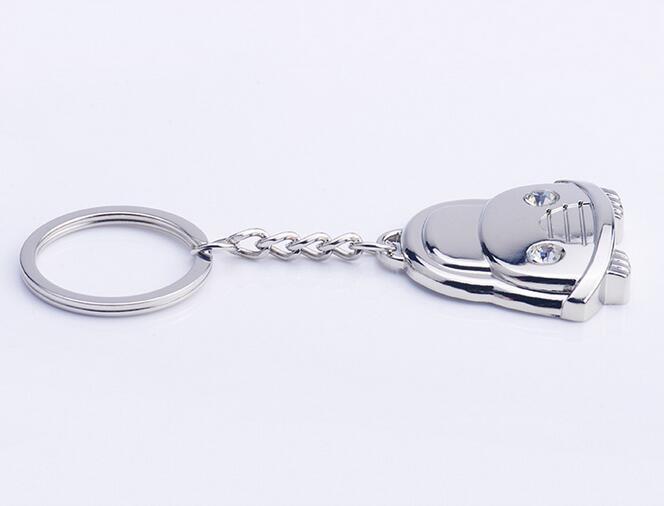 Silver Car keychain with rhinestore