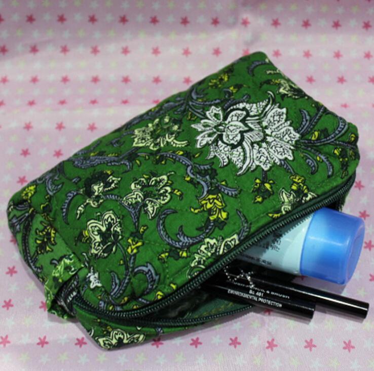 Green Cotton Foldable Toiletry Bags