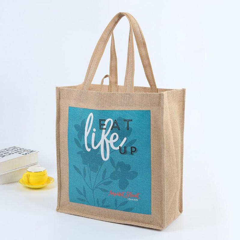 Promotional Casual Heat Transfer Printed Linen Tote Bag