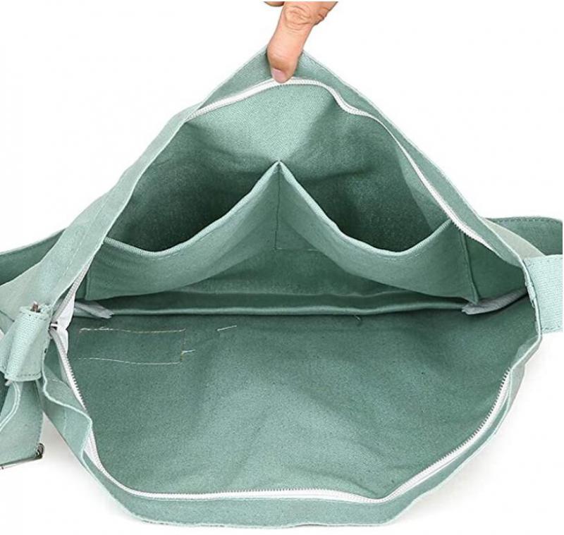 Dark Sea Green Canvas Shoulder Bag