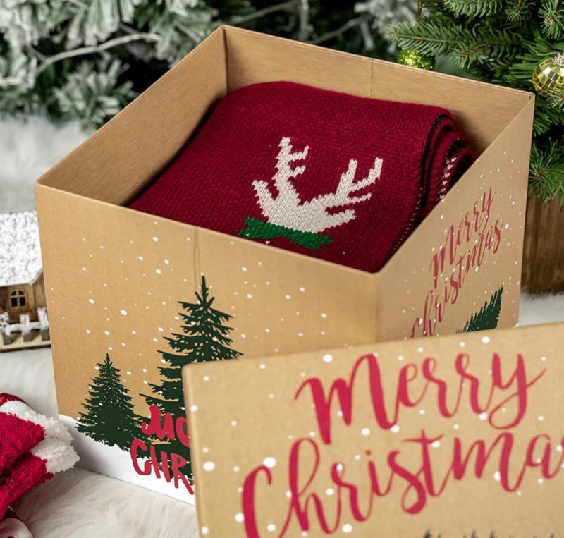 Red Truck with Christmas Tree Design Gift Box