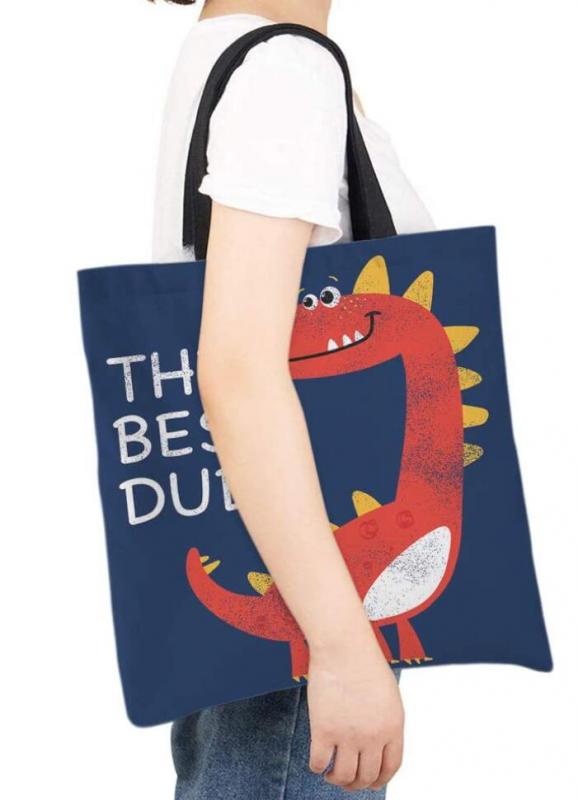Blue Dinosaur Tote Bags