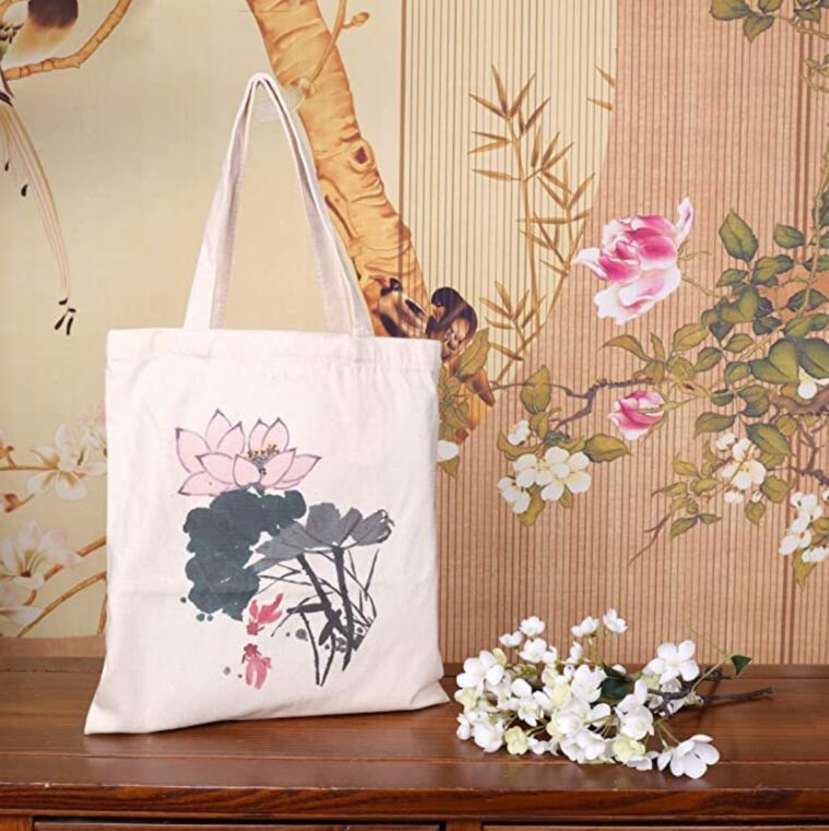 Lotus Casual Cotton Canvas Tote Bag