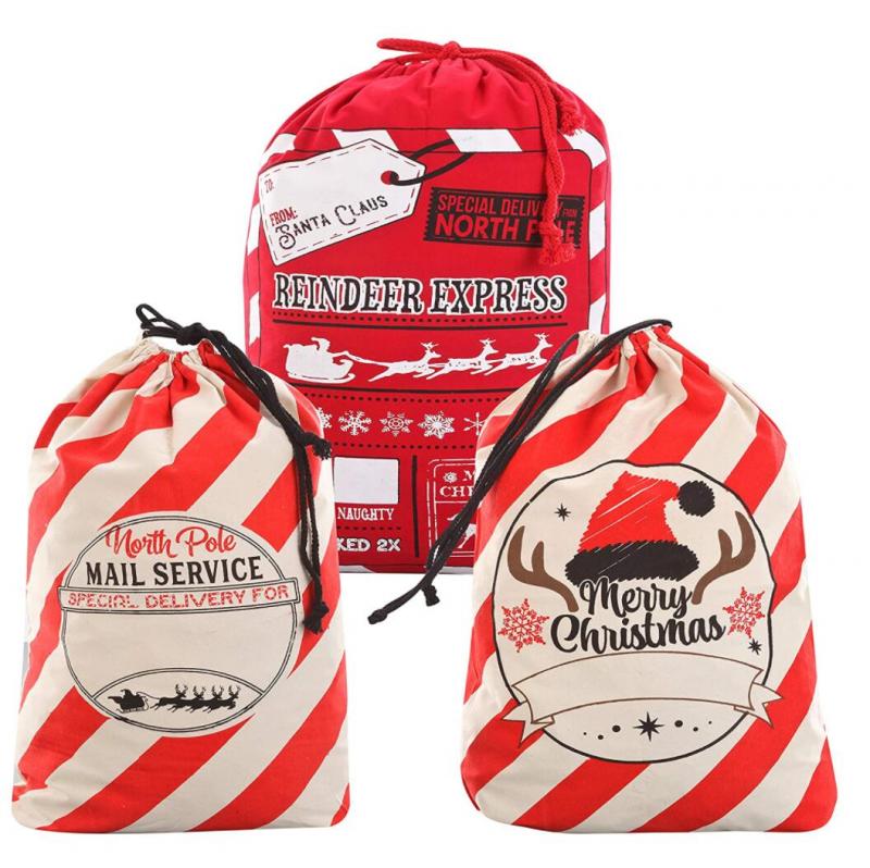 Christmas Personalized Santa Burlap Gift Bags