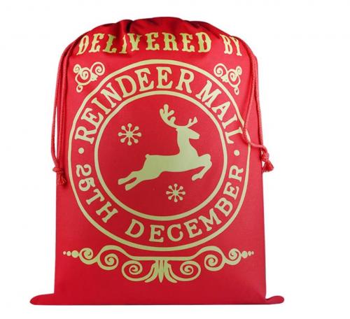 Red Reindeer Mail Santa Bag