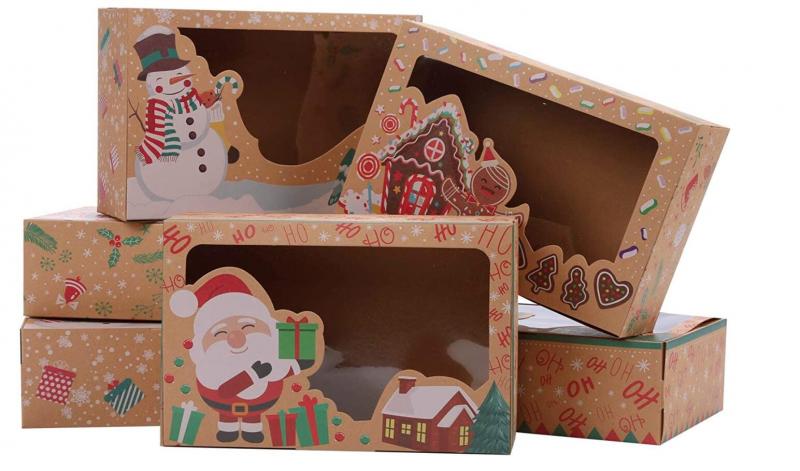 Large Kraft Holiday Bakery Food Container